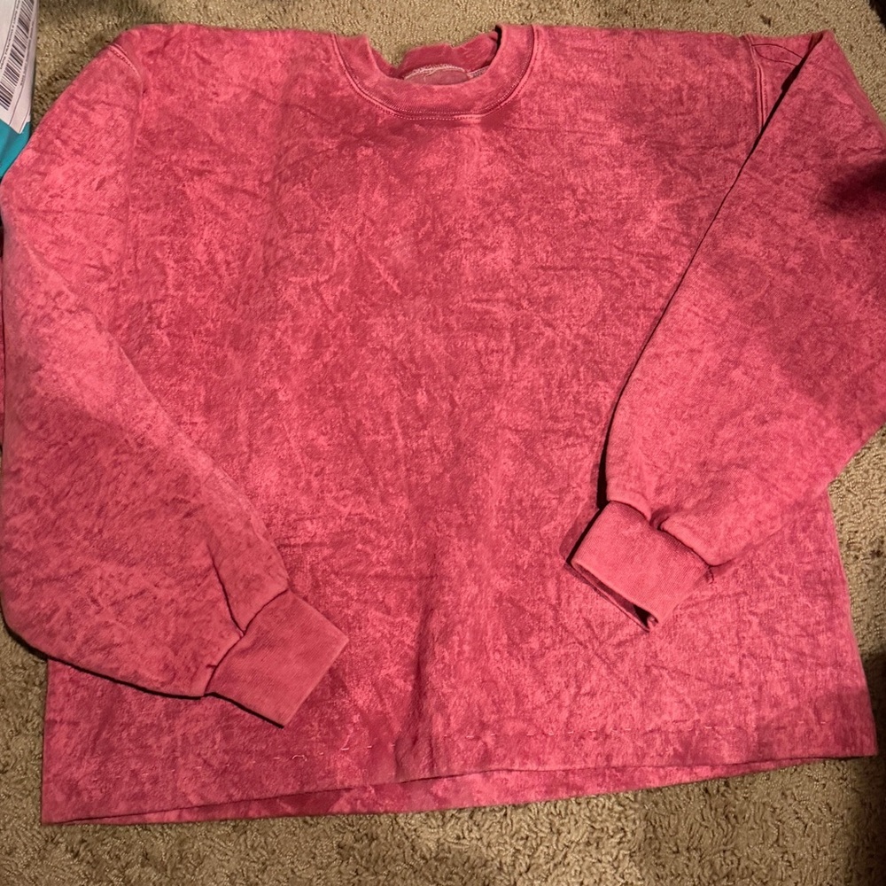 *Vintage* Stone aged rockwear Washed Red Crewneck Sweatshirt‎